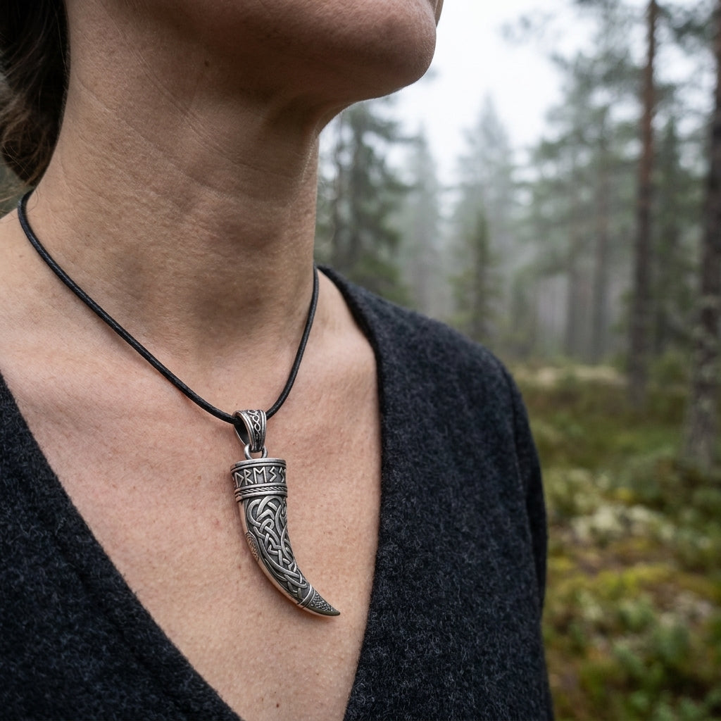 Viking Drinking Horn Pendant Necklace