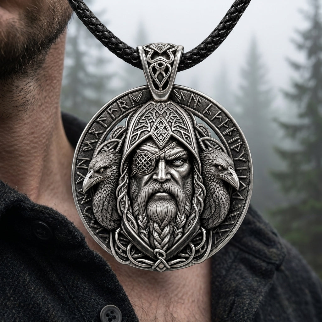 Odin Allfather Face Pendant Necklace