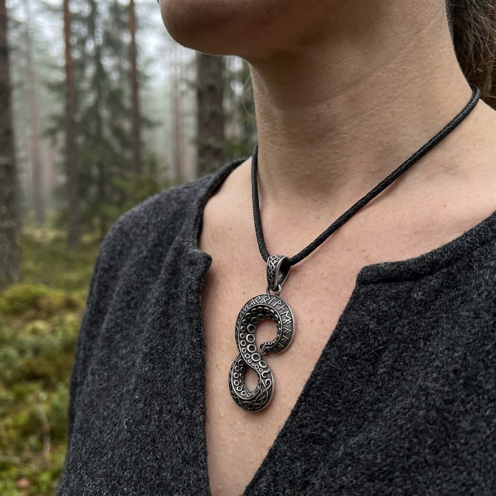 Norse Kraken Tentacle Pendant Necklace