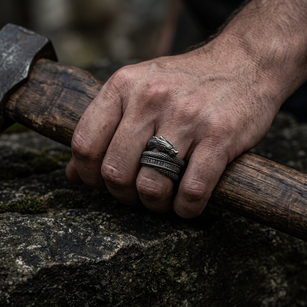 Jörmungandr Serpent Wrap Ring