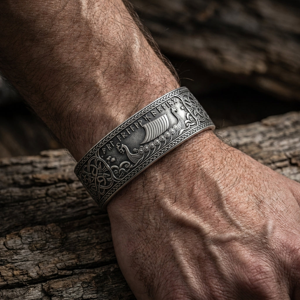 Viking Longship Drakkar Bangle Bracelet