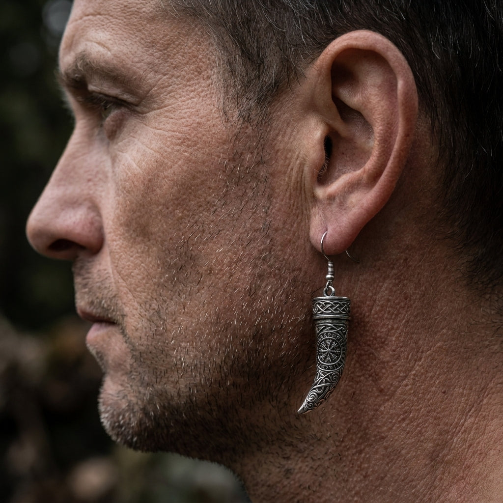 Viking Drinking Horn Dangle Earrings