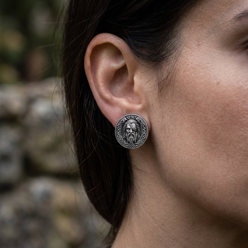 Odin Allfather Stud Earrings