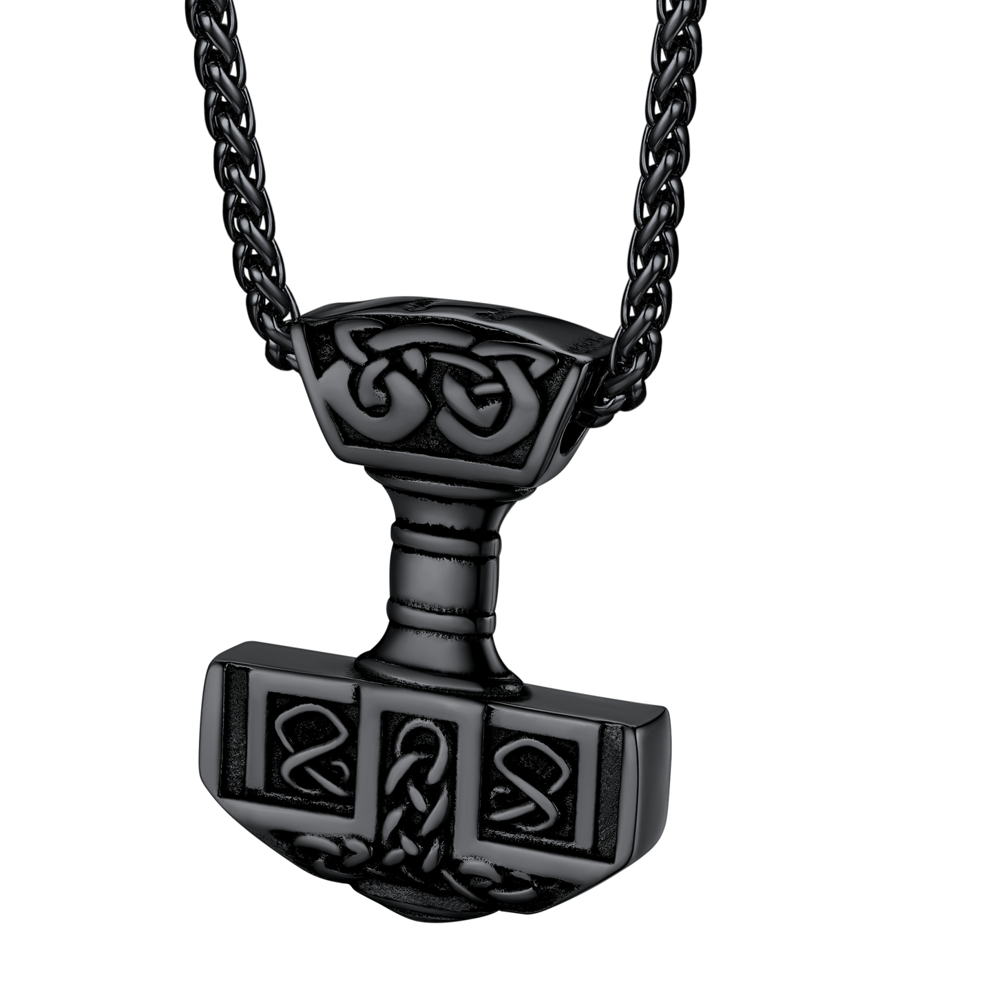FaithHeart Norse Viking Thor's Hammer Necklace Mjolnir Pendant for Men