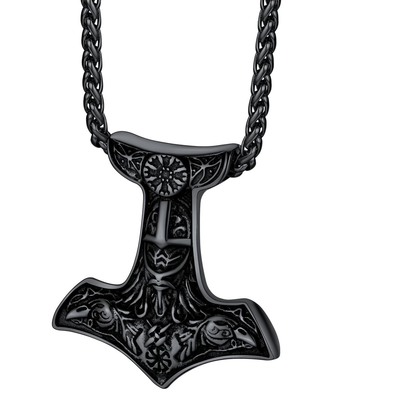 Viking Thor's Hammer Necklace Odin Mjolnir Pendant for Men