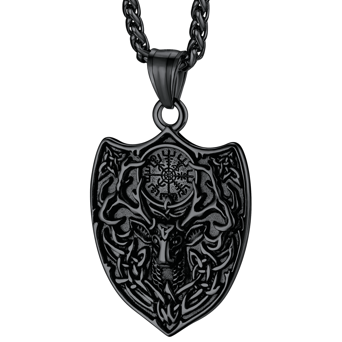 Norse Viking Compass Deer Necklace For Men