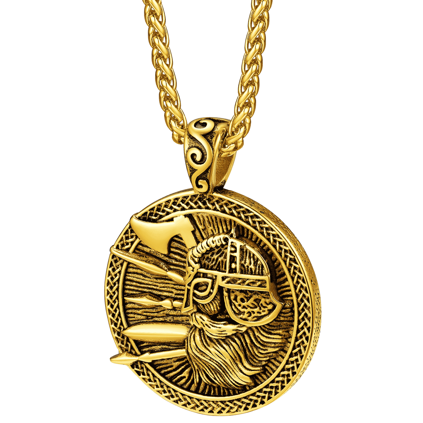 Norse Viking Odin Warrior Pendant Necklace for Men