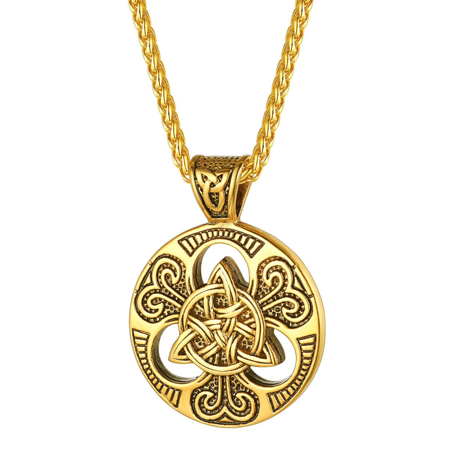 Vintage Celtic Knot Necklace Amulet Pendant for Men