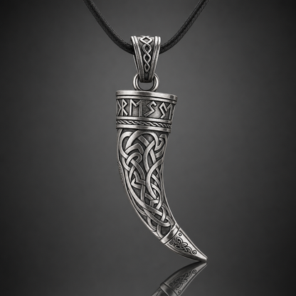 Viking Drinking Horn Pendant Necklace