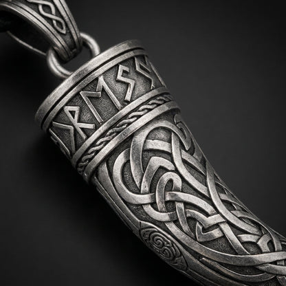 Viking Drinking Horn Pendant Necklace