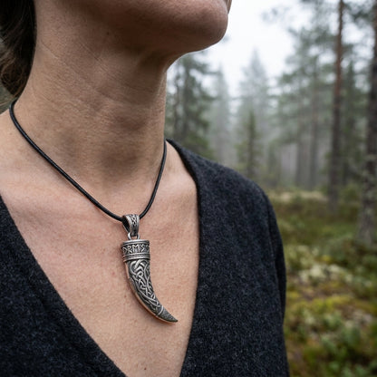 Viking Drinking Horn Pendant Necklace