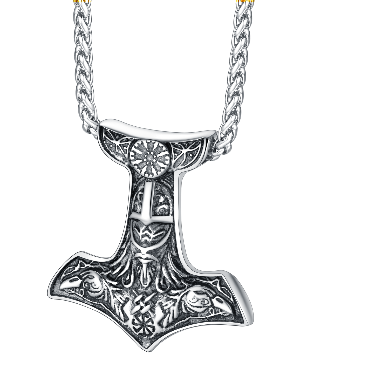 Viking Thor's Hammer Necklace Odin Mjolnir Pendant for Men