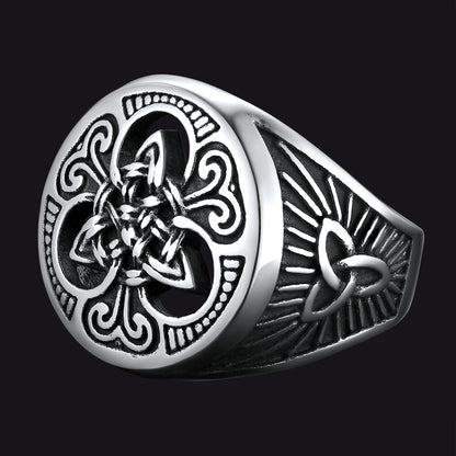 Viking Celtic Knot Signet Ring for Men
