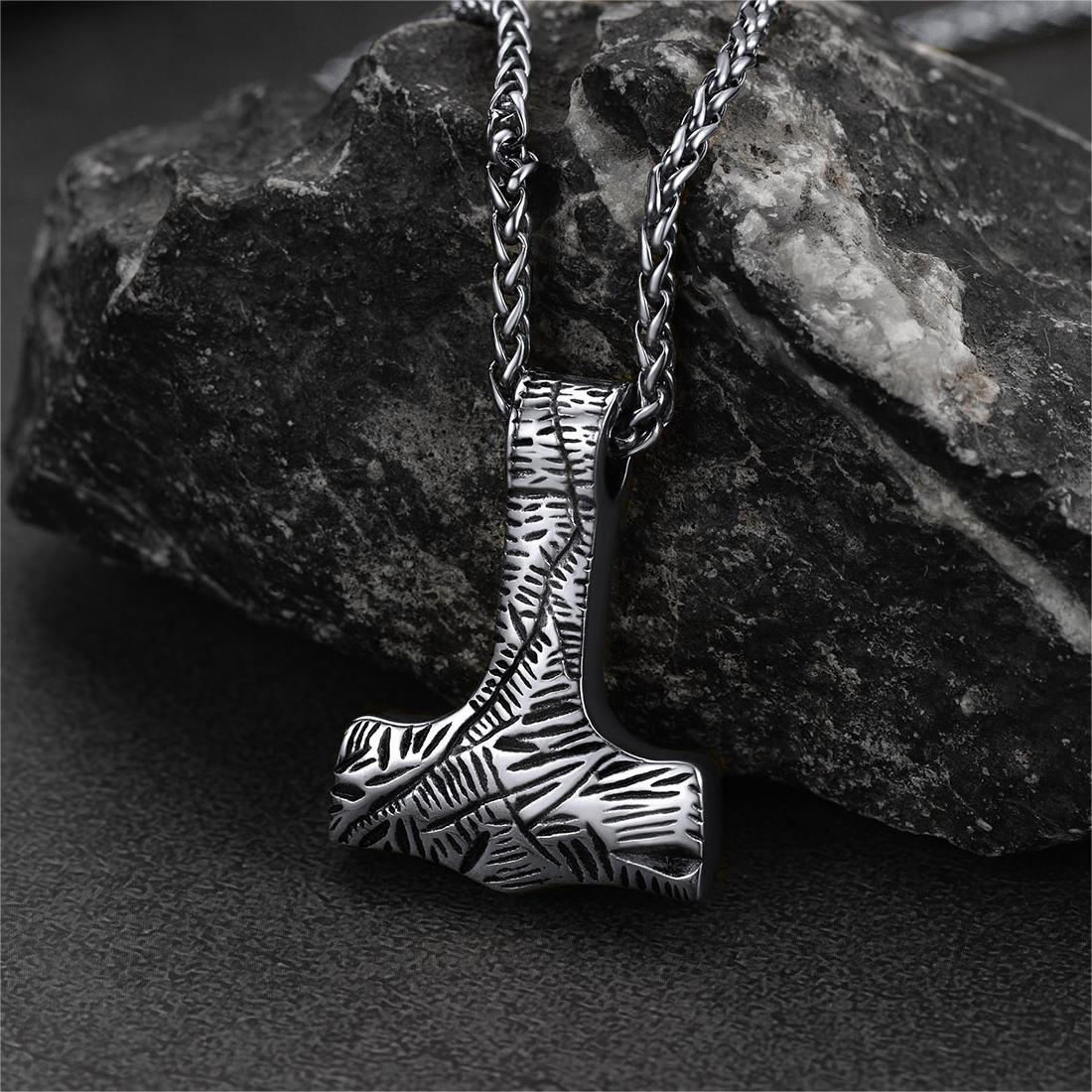 Viking Thor's Hammer Necklace Mjolnir Pendant For Men