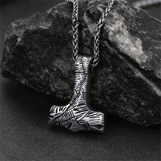 Viking Thor's Hammer Necklace Mjolnir Pendant For Men