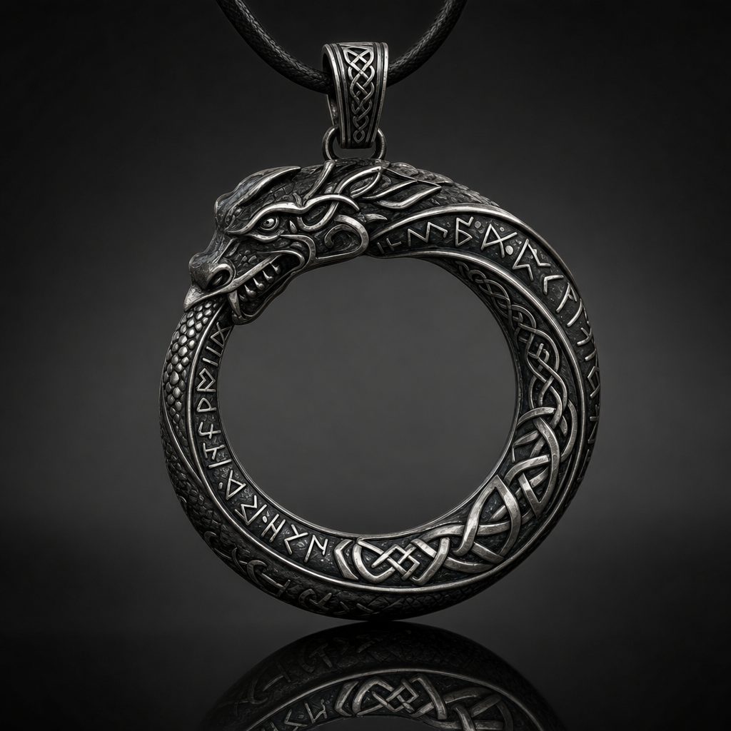 Jörmungandr Ouroboros Serpent Pendant Necklace
