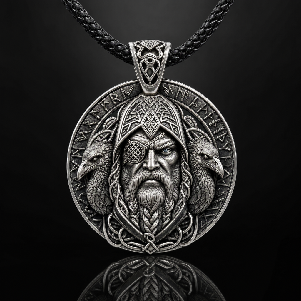 Odin Allfather Face Pendant Necklace