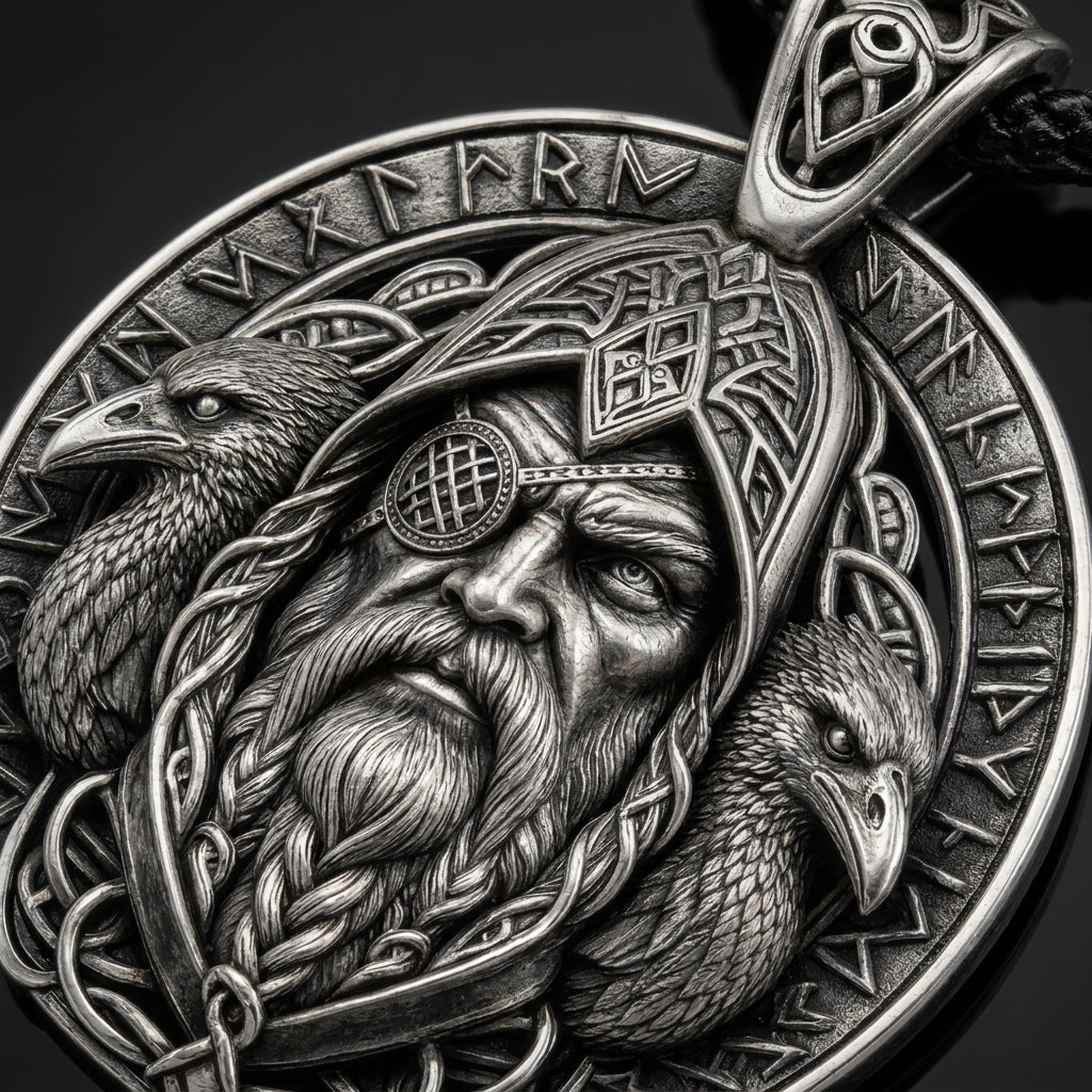 Odin Allfather Face Pendant Necklace