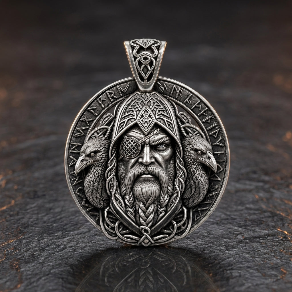 Odin Allfather Face Pendant Necklace