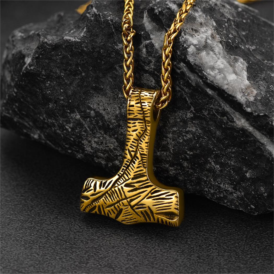 Viking Thor's Hammer Necklace Mjolnir Pendant For Men