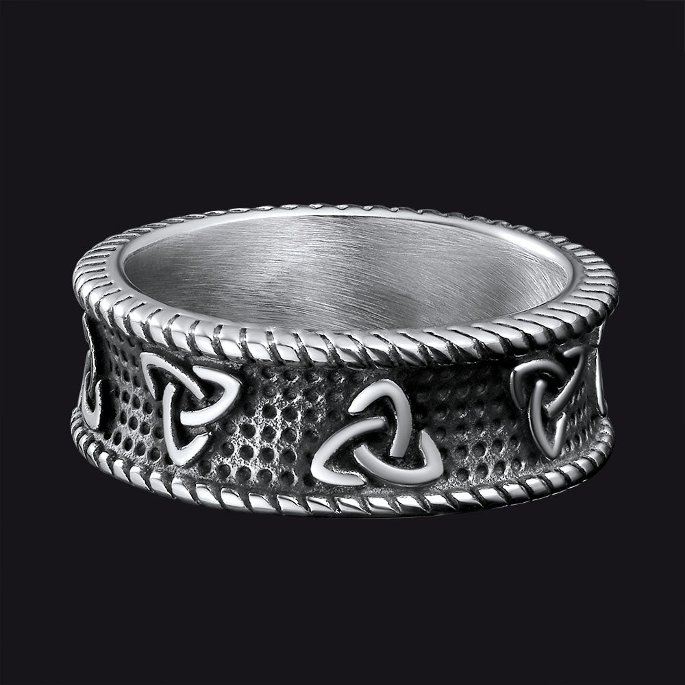 Viking Celtic Knot Stainless Steel Band Ring For Men
