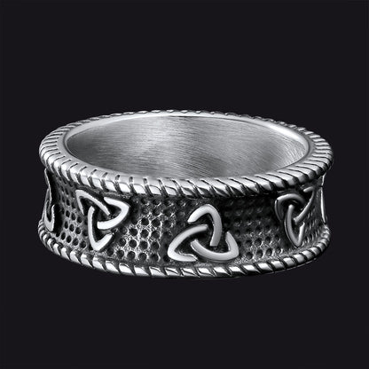 Viking Celtic Knot Stainless Steel Band Ring For Men