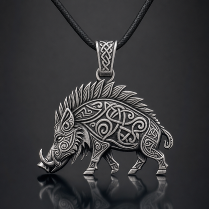 Viking Boar Gullinbursti Pendant Necklace
