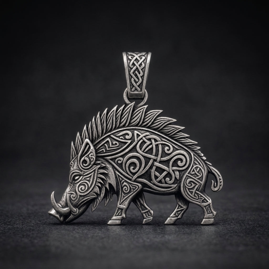 Viking Boar Gullinbursti Pendant Necklace