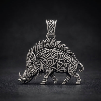 Viking Boar Gullinbursti Pendant Necklace