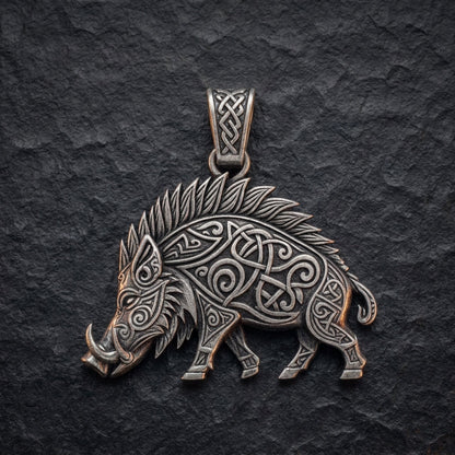 Viking Boar Gullinbursti Pendant Necklace
