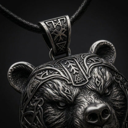 Berserker Bear Warrior Pendant Necklace