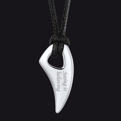 Norse Viking Wolf Tooth Spear Pendant Necklace for Men