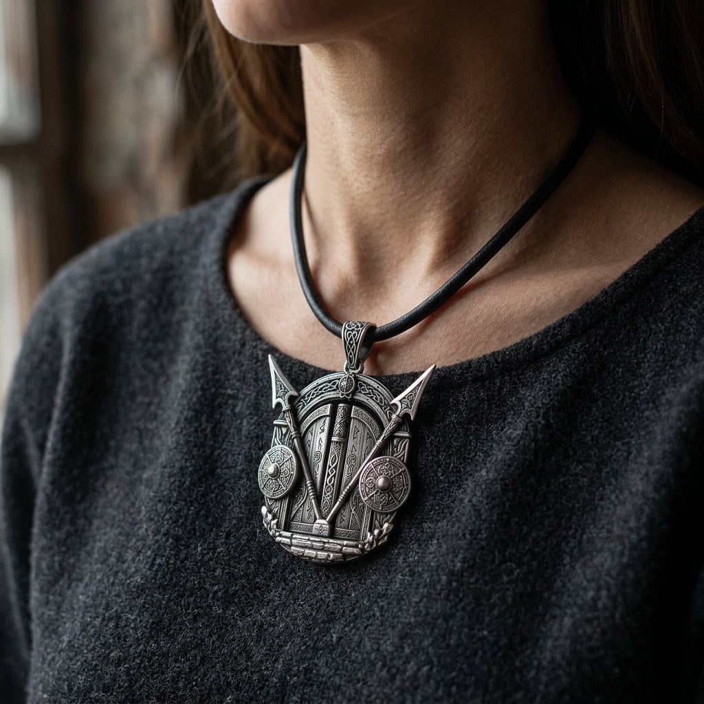 Viking Valhalla Gate Pendant Necklace