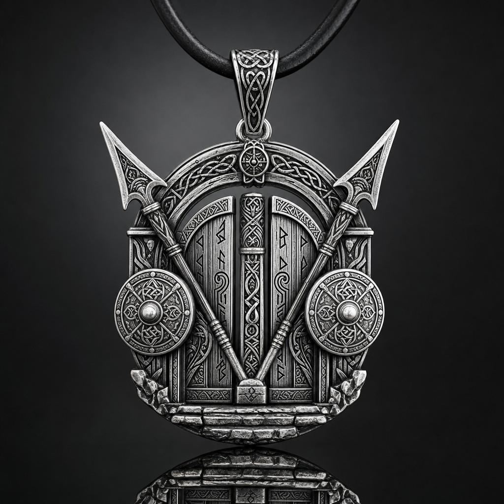 Viking Valhalla Gate Pendant Necklace