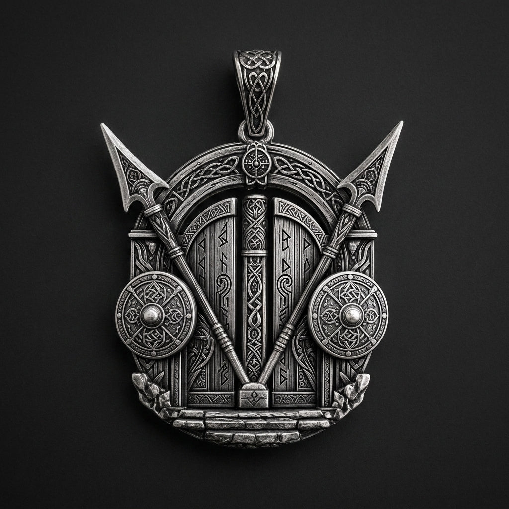 Viking Valhalla Gate Pendant Necklace