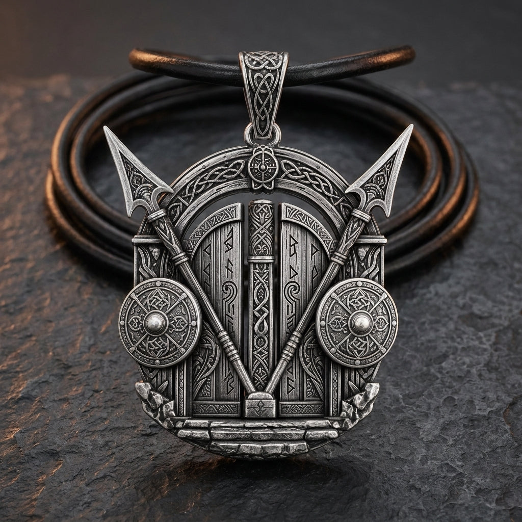 Viking Valhalla Gate Pendant Necklace