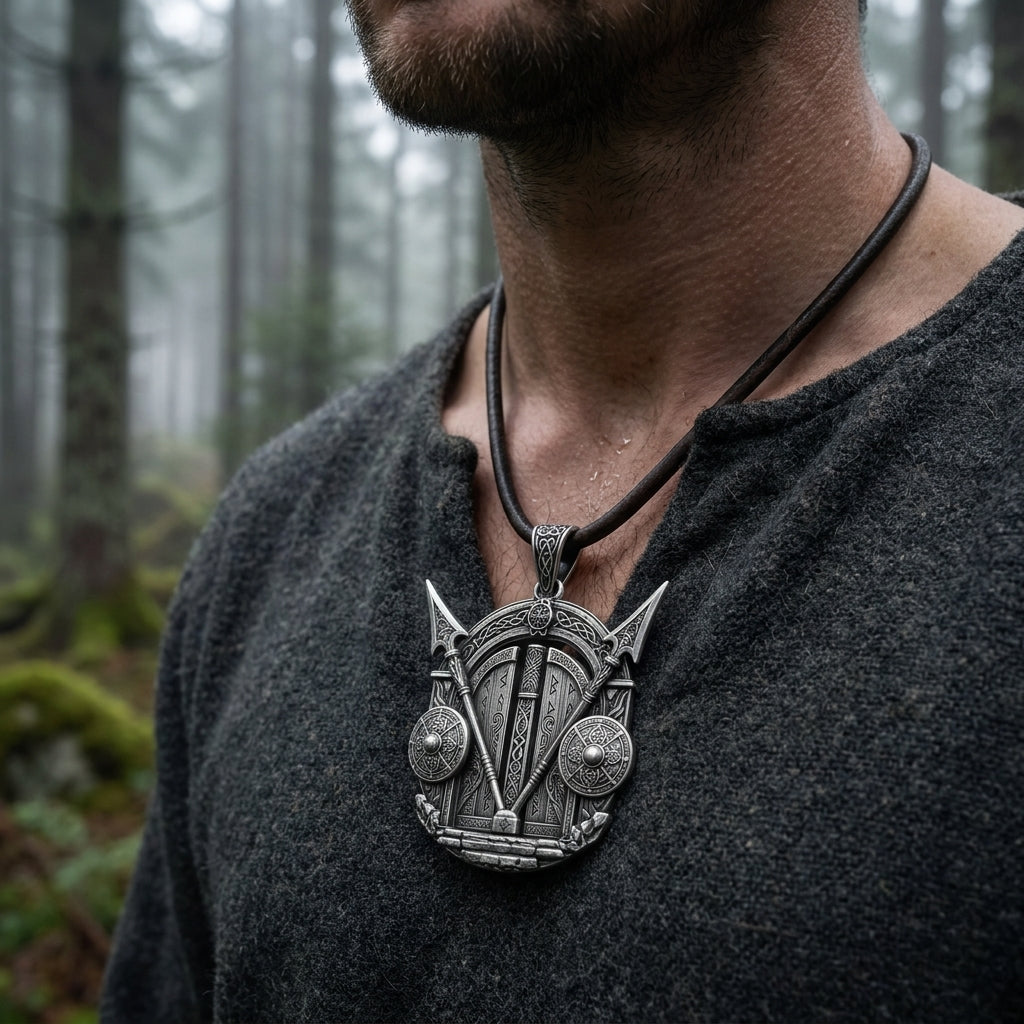 Viking Valhalla Gate Pendant Necklace