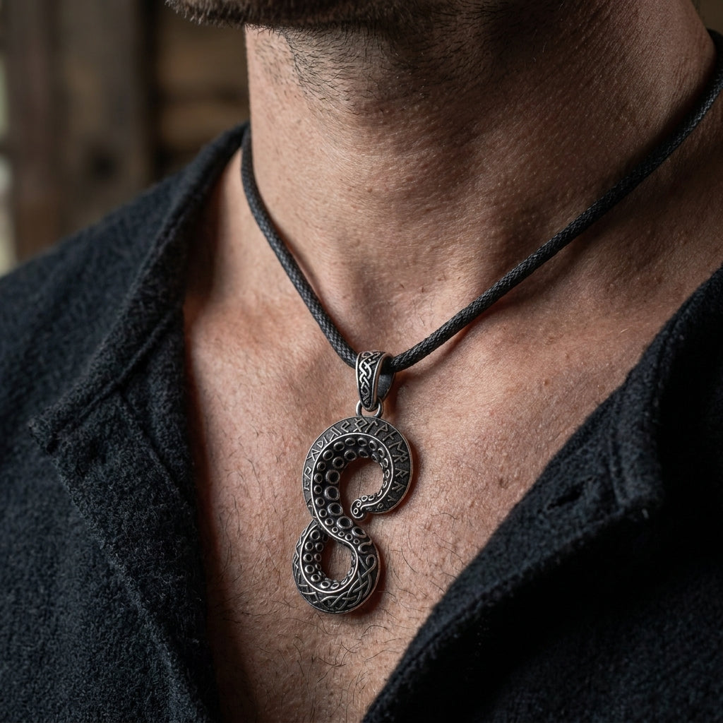 Norse Kraken Tentacle Pendant Necklace