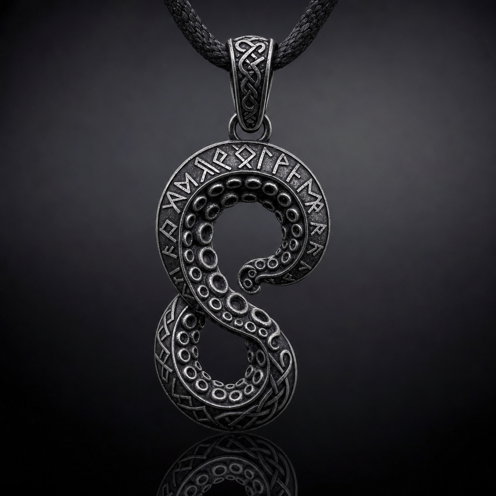Norse Kraken Tentacle Pendant Necklace