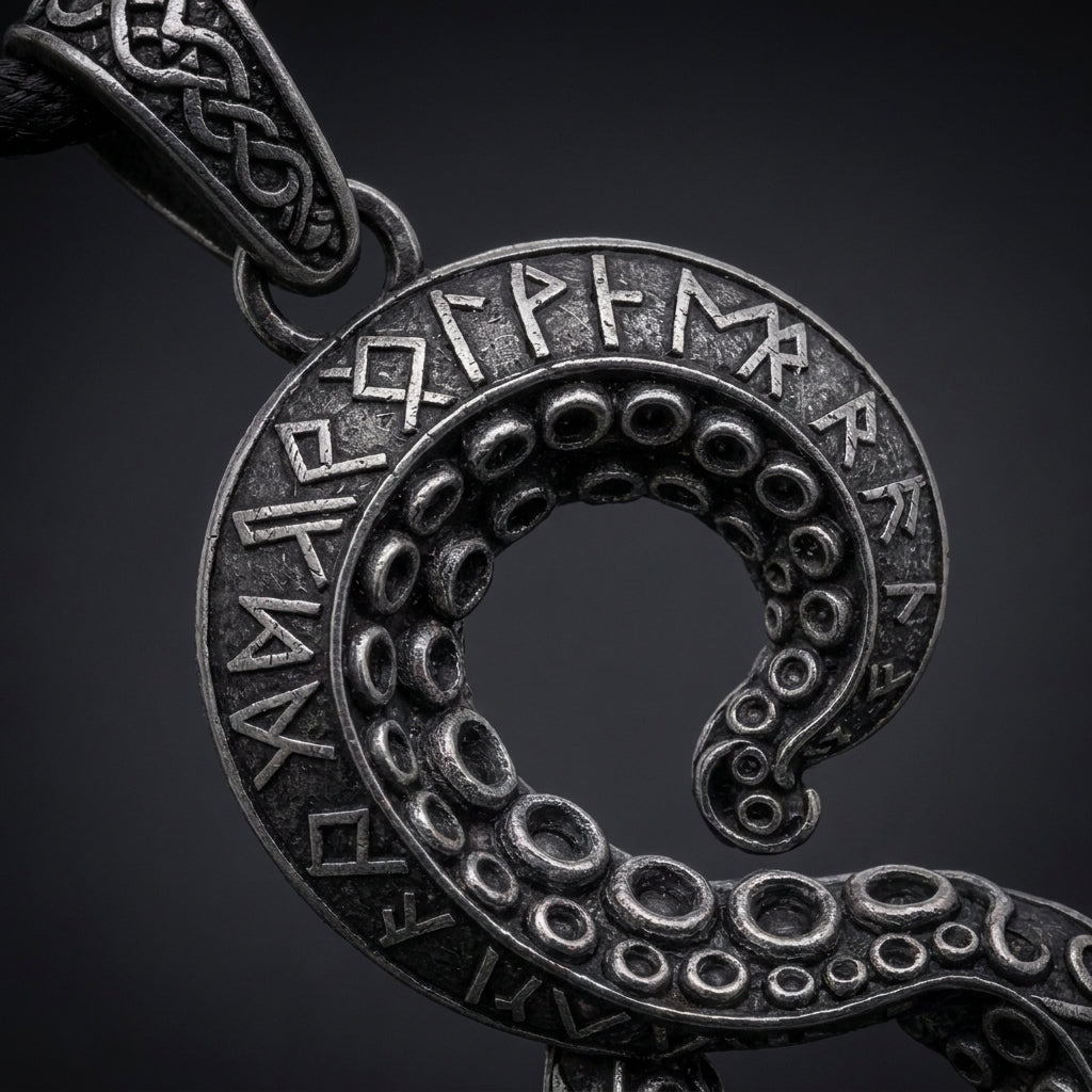 Norse Kraken Tentacle Pendant Necklace
