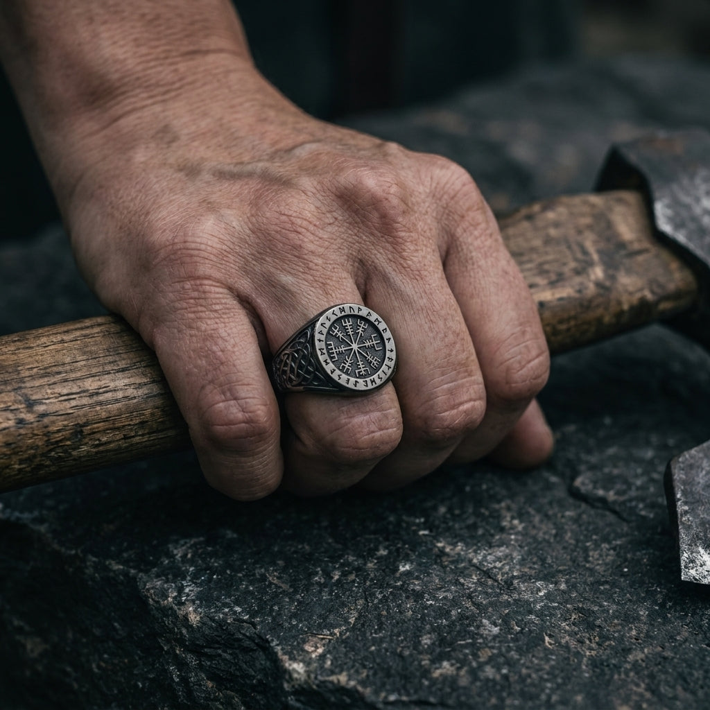 Helm of Awe Aegishjalmur Signet Ring