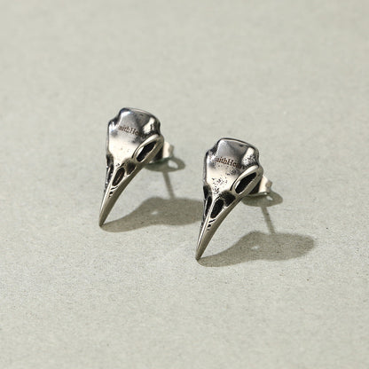 Raven Skull Earrings Viking Stud Earrings For Men