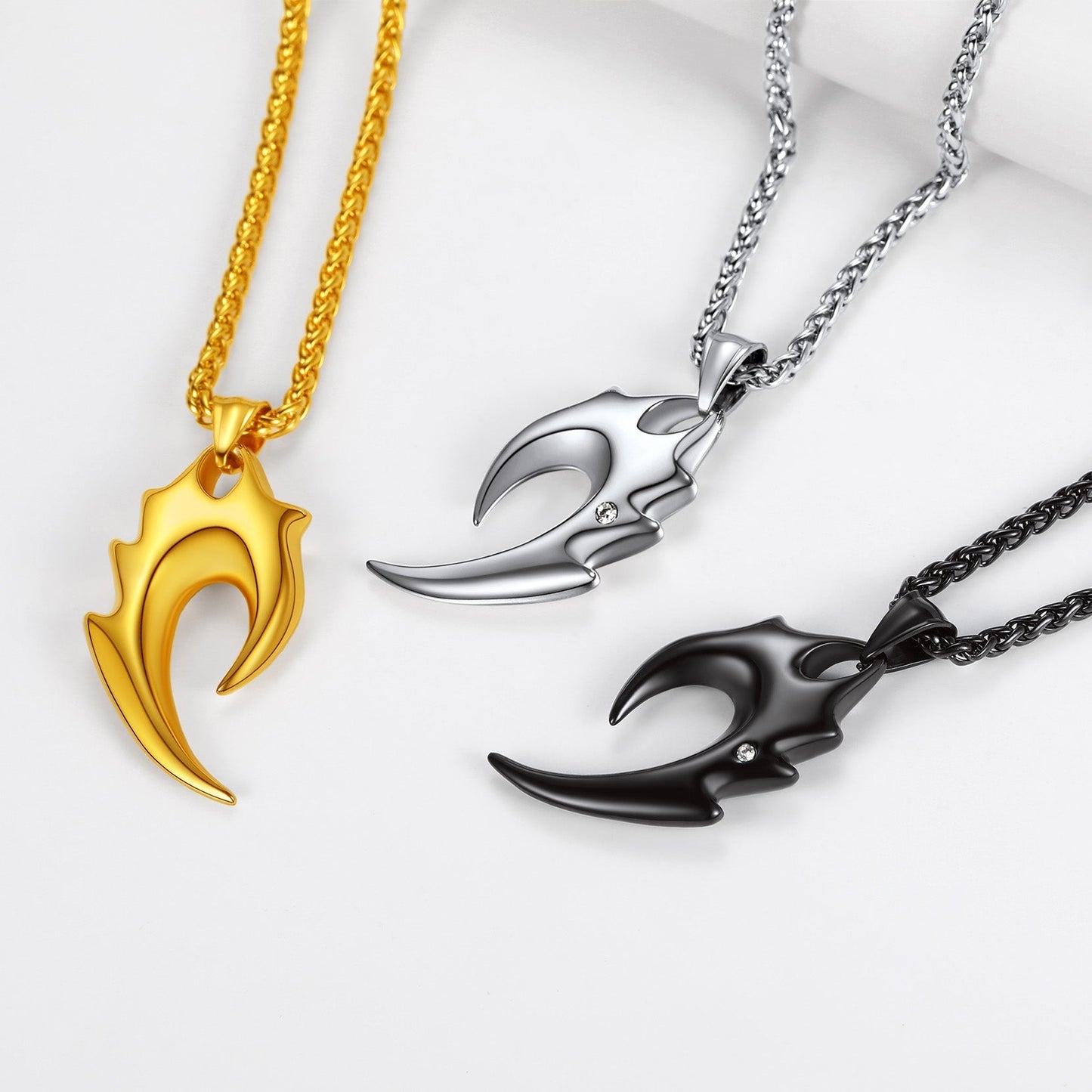Spear Wolf Teeth Pendant Necklace for Men