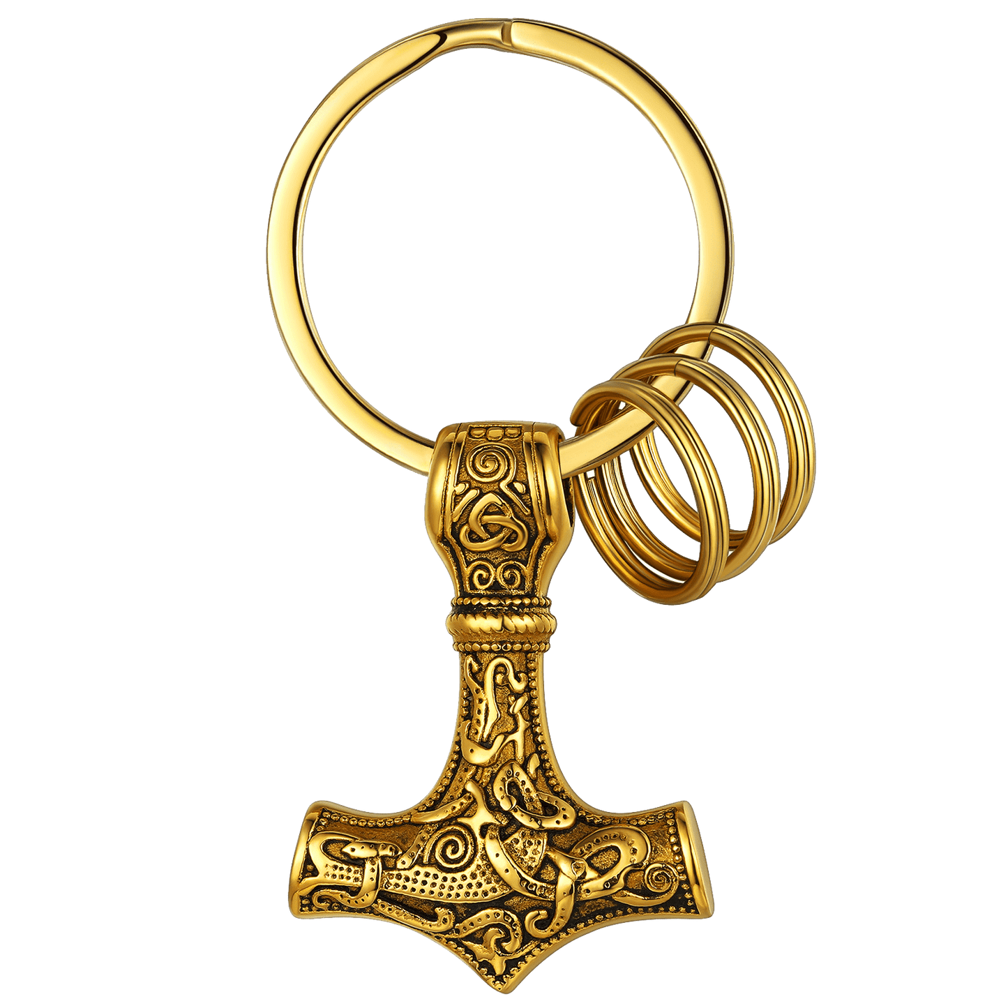 Norse Viking Thor Hammer Mjolnir Keychain for Men