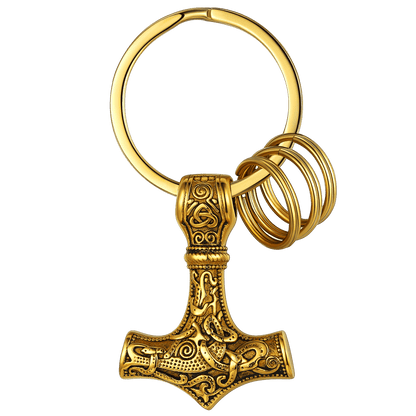 Norse Viking Thor Hammer Mjolnir Keychain for Men