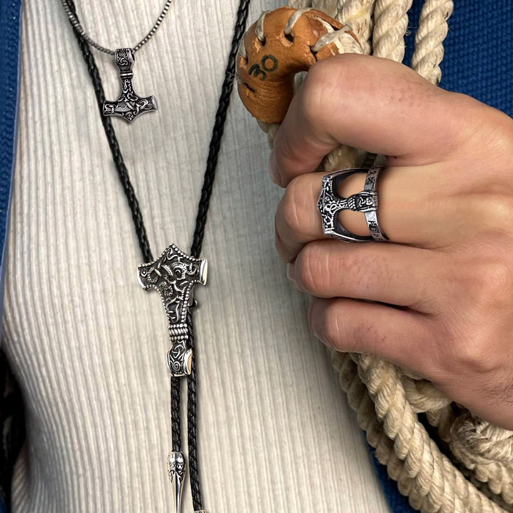 Viking Thor's Hammer Bolo Ties for Men Women