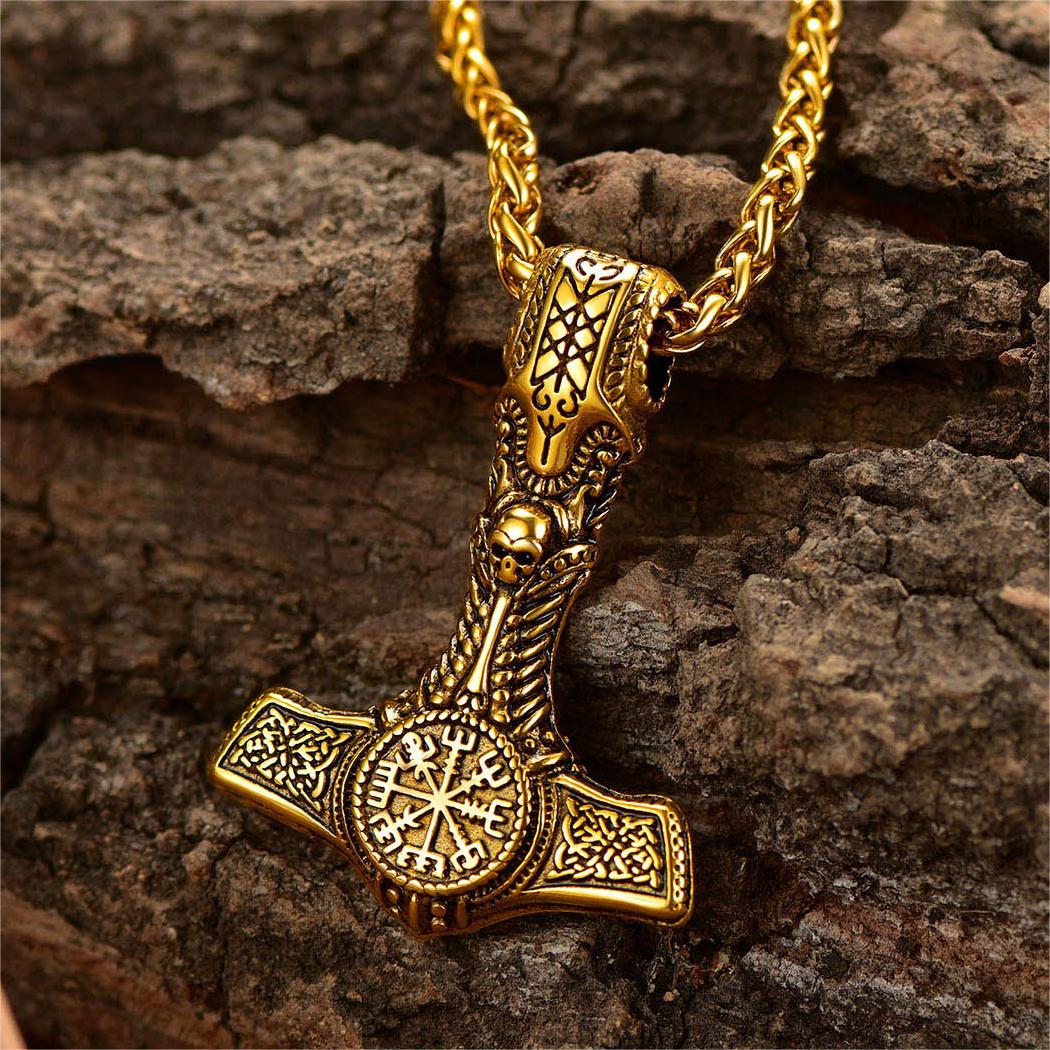 Viking Thor's Hammer Mjolnir Necklace Pendant For Men