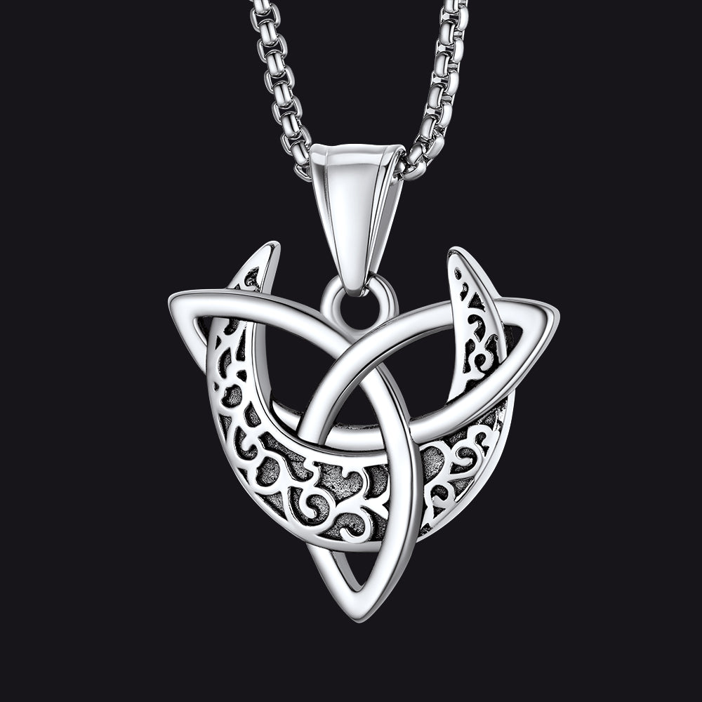 Celtic  Knot Moon Goddess Necklace For Men