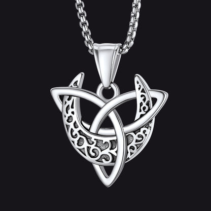 Celtic  Knot Moon Goddess Necklace For Men