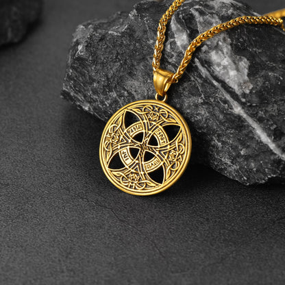 Viking Celtic Love Knot Necklace With Rune